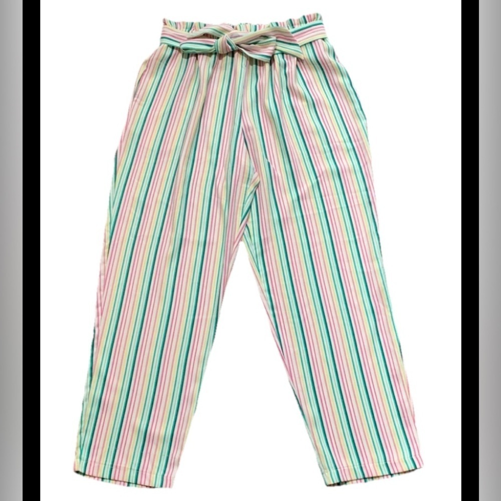 June & Hudson Striped Paperbag Pants Size XL